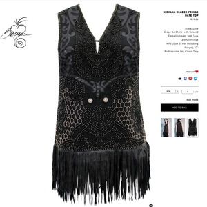 Yoana Baraschi Nirvana Beaded Fringe Top sz M New
